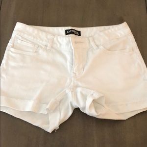 White Jean Shorts